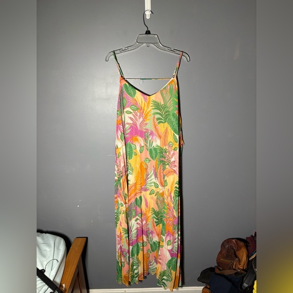 Skies Are Blue Sleeveless Printed Pleated Maxi Dress Size Large - Picture 2 of 5